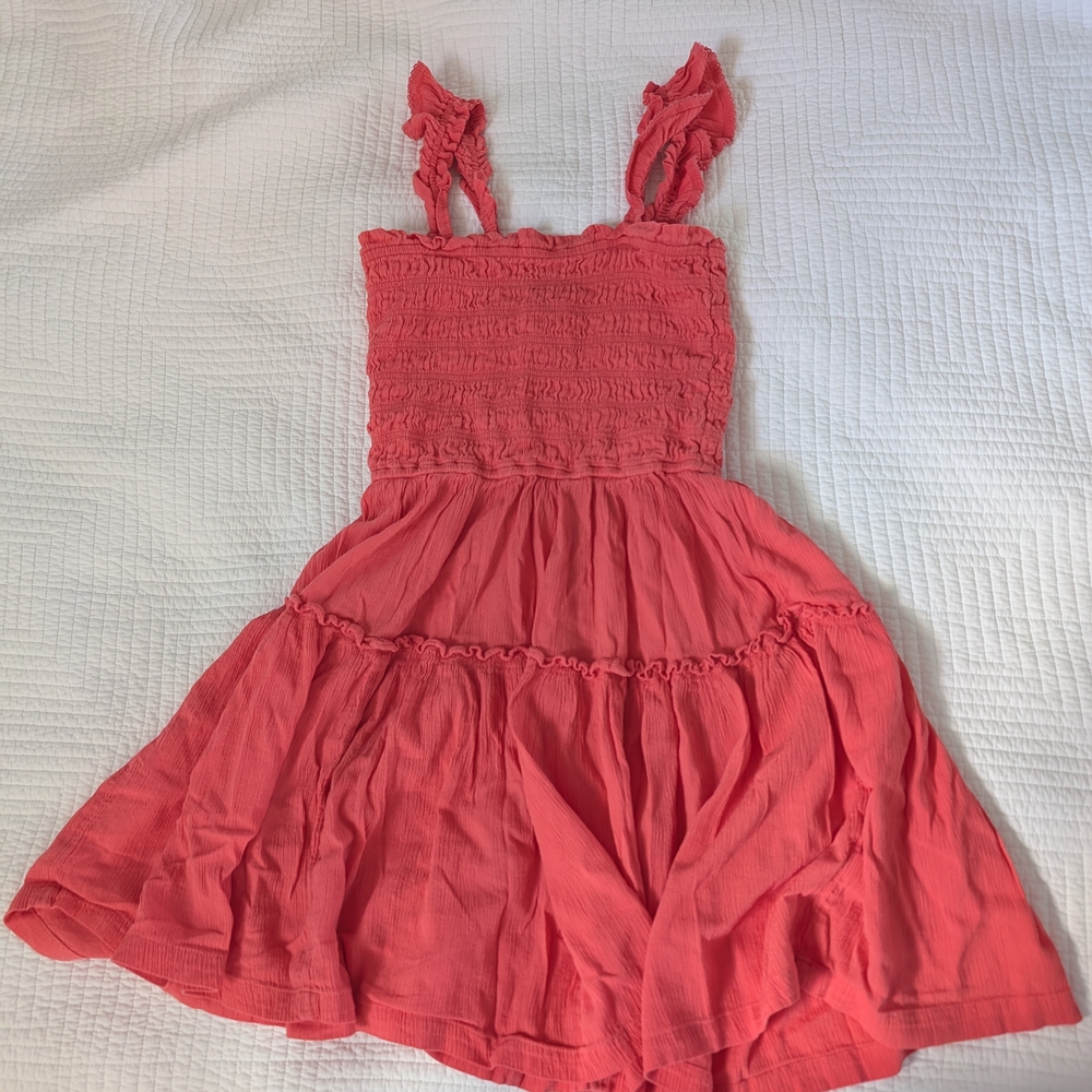 aerie Coral Smocked Tiered Sundress for Girls